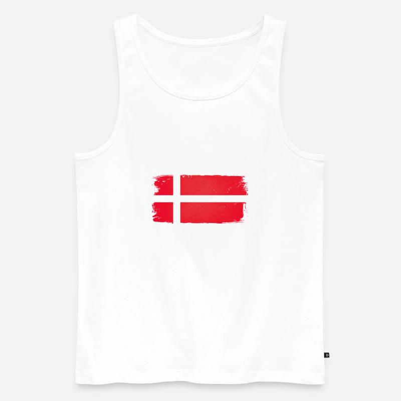 Dänemark Denmark Flagge - Männer Premium Bio Tank Top - Weiß