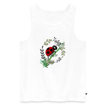 Ladybug botany comic style - Men's Premium Organic Tank Top - white - Front - Michal (187cm)