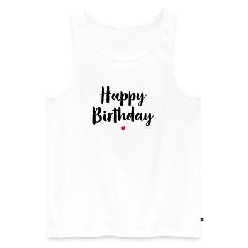 Joyeux anniversaire coeur cadeau d'anniversaire - Débardeur bio Premium Homme - blanc - Devant - Michal (187cm)