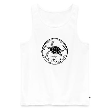 Sea turtle love - Men's Premium Organic Tank Top - white - Front - AI Model Male 178 light (178cm)