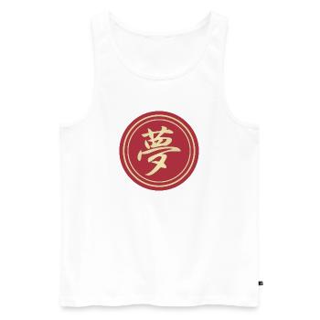runder aufkleber japanisch kanji traum yume aufkleber - Männer Premium Bio Tank Top - Weiß - Vorne - AI Model Male 178 light (178cm)