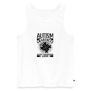 Vibrant pattern on elegant fabric - Men's Premium Organic Tank Top - white - Front - AI Model Male 178 light (178cm)