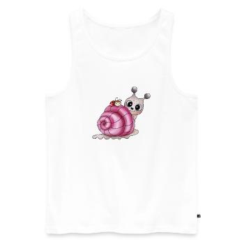 coquille rose - Débardeur bio Premium Homme - blanc - Devant - Michal (187cm)