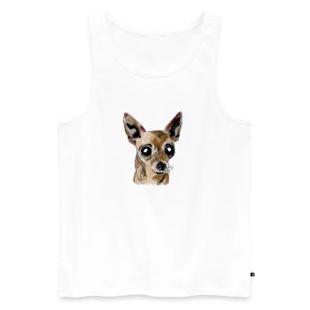 Chihuahua - Débardeur bio Premium Homme - blanc - Devant - AI Model Male 178 light (178cm)