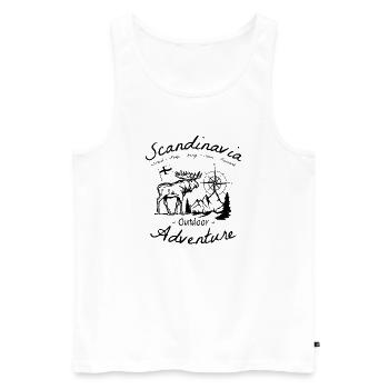 Scandinavia Outdoor Adventure Flagge Elch - Männer Premium Bio Tank Top - Weiß - Vorne - Michal (187cm)