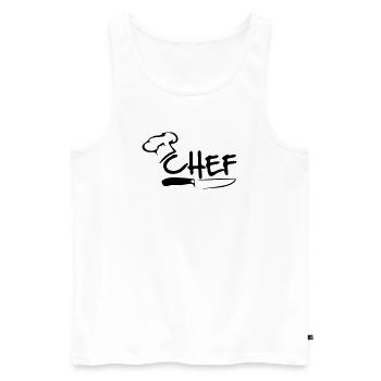 Chef - Men's Premium Organic Tank Top - white - Front - Michal (187cm)