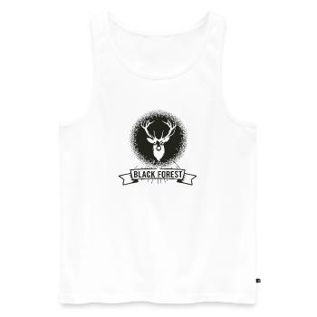Dunkler Wald Hirsch Motiv - Männer Premium Bio Tank Top - Weiß - Vorne - AI Model Male 178 light (178cm)