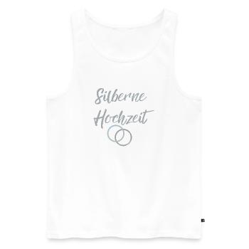 Silberne Hochzeit Eheringe silber 25 Hochzeitstag - Männer Premium Bio Tank Top - Weiß - Vorne - Michal (187cm)