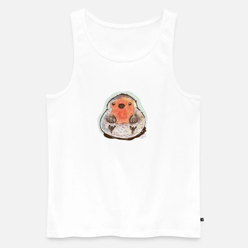 Bubble Robin - Männer Premium Bio Tank Top - Weiß