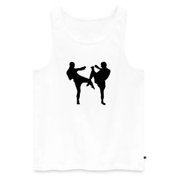 Boxe kickboxing - Débardeur bio Premium Homme - blanc - Devant - AI Model Male 178 light (178cm)
