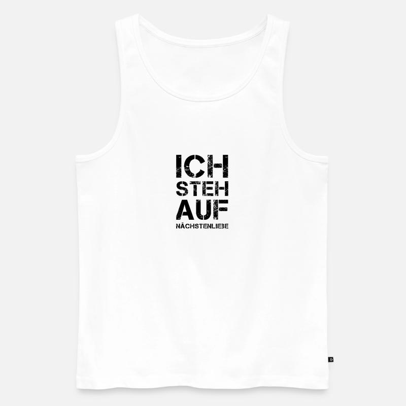 ICH STEH AUF Nächstenliebe - Männer Premium Bio Tank Top - Weiß