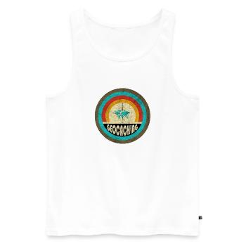 Geocaching Vintage Design - Männer Premium Bio Tank Top - Weiß - Vorne - AI Model Male 178 light (178cm)