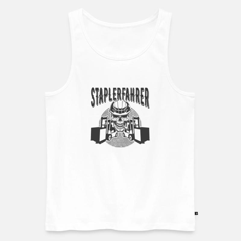 Staplerfahrer - Männer Premium Bio Tank Top - Weiß