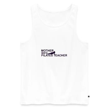 Pilates Mutter / Pilates Lehrer - Männer Premium Bio Tank Top - Weiß - Vorne - Michal (187cm)
