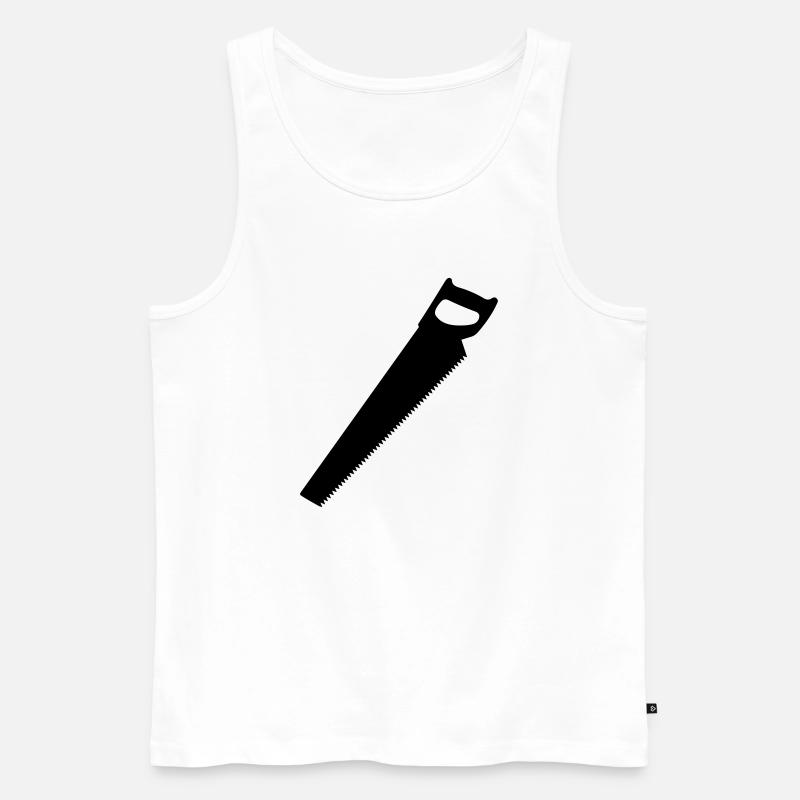 Säge für Tischler oder Holzarbeiter Logo - Männer Premium Bio Tank Top - Weiß