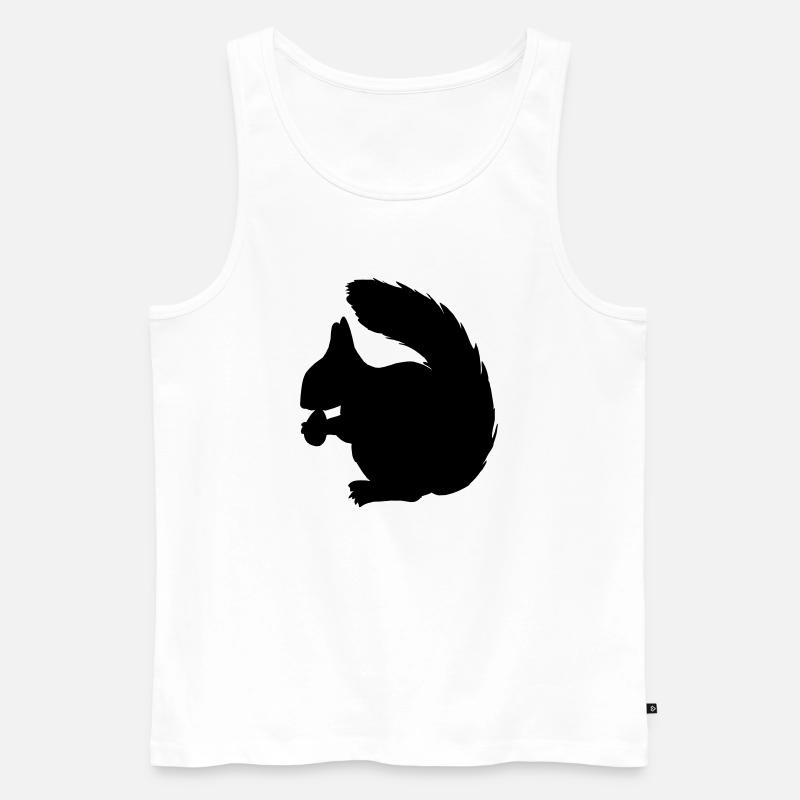 Eichhörnchen mit Nussschattenfigur - Männer Premium Bio Tank Top - Weiß