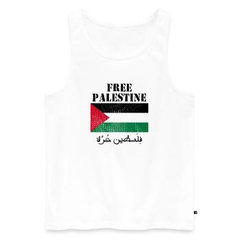 Free Palestine Flag - Men's Premium Organic Tank Top - white - Front - Michal (187cm)