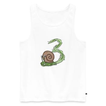 3rd birthday snail - 3 year old gift - Men's Premium Organic Tank Top - white - Front - Michal (187cm)