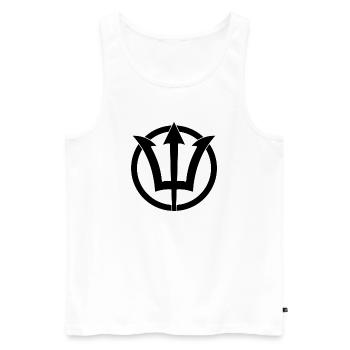 Poseidon-Dreizacksymbol - Männer Premium Bio Tank Top - Weiß - Vorne - AI Model Male 178 light (178cm)