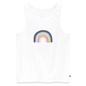 Regenbogen pastell - Männer Premium Bio Tank Top - Weiß - Vorne - Michal (187cm)