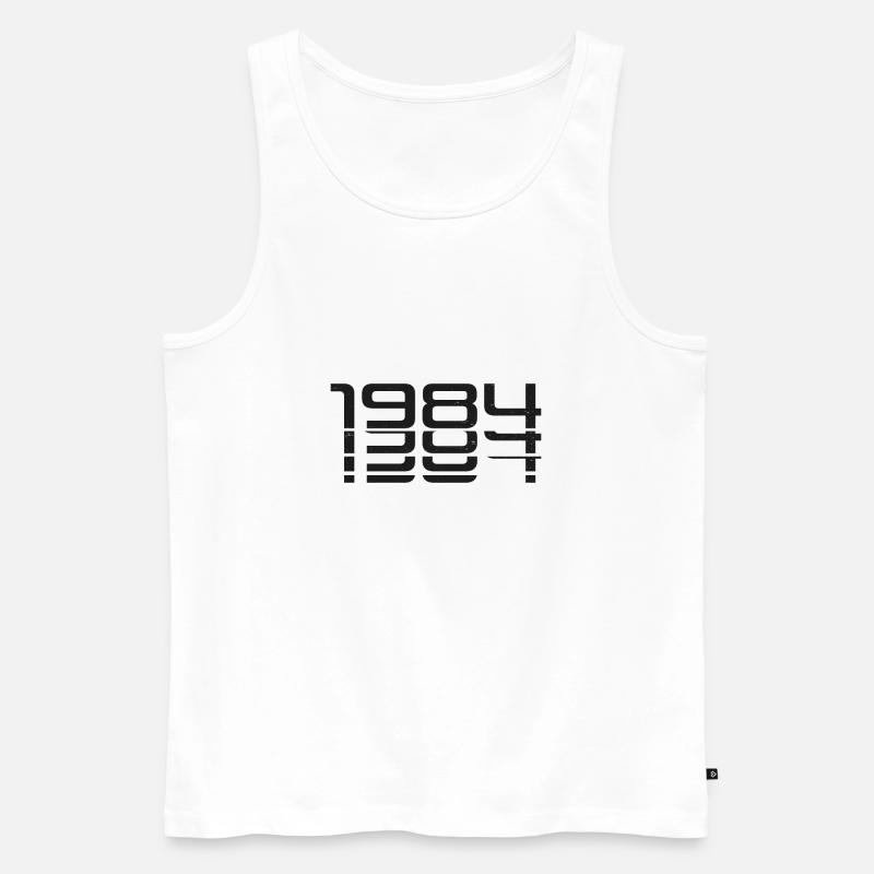 Glitch 1984 Zahlenkunst - Männer Premium Bio Tank Top - Weiß