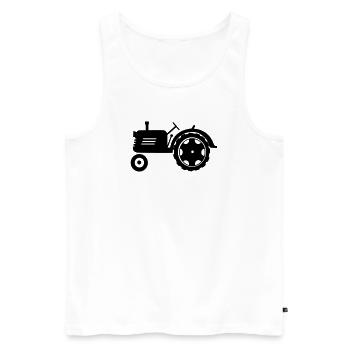 Farm tractor for the farmer - Men's Premium Organic Tank Top - white - Front - AI Model Male 178 light (178cm)
