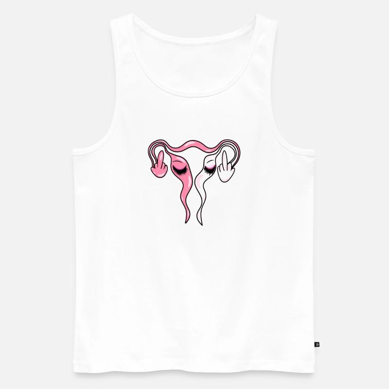 Eierstöcke / Gebärmutter mit Lashes - Männer Premium Bio Tank Top - Weiß