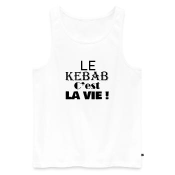le KEBAB c'est la vie viande à griller fast food - Débardeur bio Premium Homme - blanc - Devant - Michal (187cm)