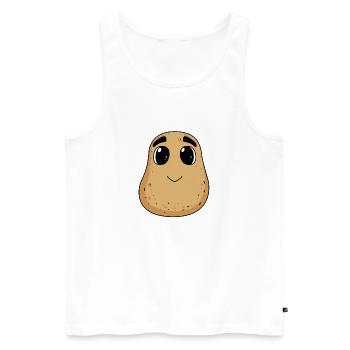 Jolie pomme de terre - Débardeur bio Premium Homme - blanc - Devant - Michal (187cm)