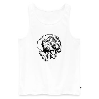 Basset Fauve de Bretagne - Men's Premium Organic Tank Top - white - Front - AI Model Male 178 light (178cm)