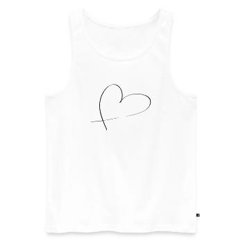 Herz - Männer Premium Bio Tank Top - Weiß - Vorne - Michal (187cm)