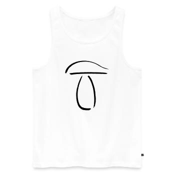 Strichpilz Steinpilz - Männer Premium Bio Tank Top - Weiß - Vorne - AI Model Male 178 light (178cm)