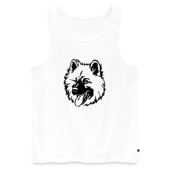 Tête Eurasier - Débardeur bio Premium Homme - blanc - Devant - AI Model Male 178 light (178cm)