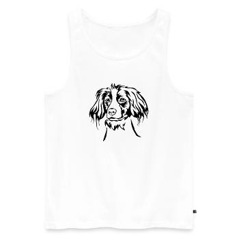 Epagneul Breton Kopf - Männer Premium Bio Tank Top - Weiß - Vorne - Michal (187cm)