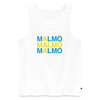 MALMÖ - Sweden - Schweden - Schwedische Flagge - Männer Premium Bio Tank Top - Weiß - Vorne - Michal (187cm)