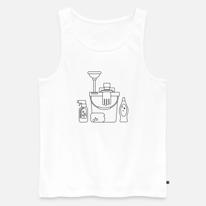 Putzeimer - Männer Premium Bio Tank Top - Weiß