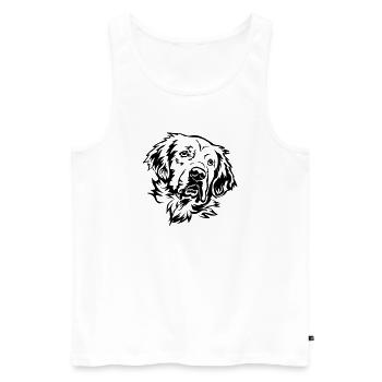 Golden Retriever Head - Men's Premium Organic Tank Top - white - Front - Michal (187cm)