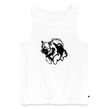 Wolfsspitz - Männer Premium Bio Tank Top - Weiß - Vorne - AI Model Male 178 light (178cm)