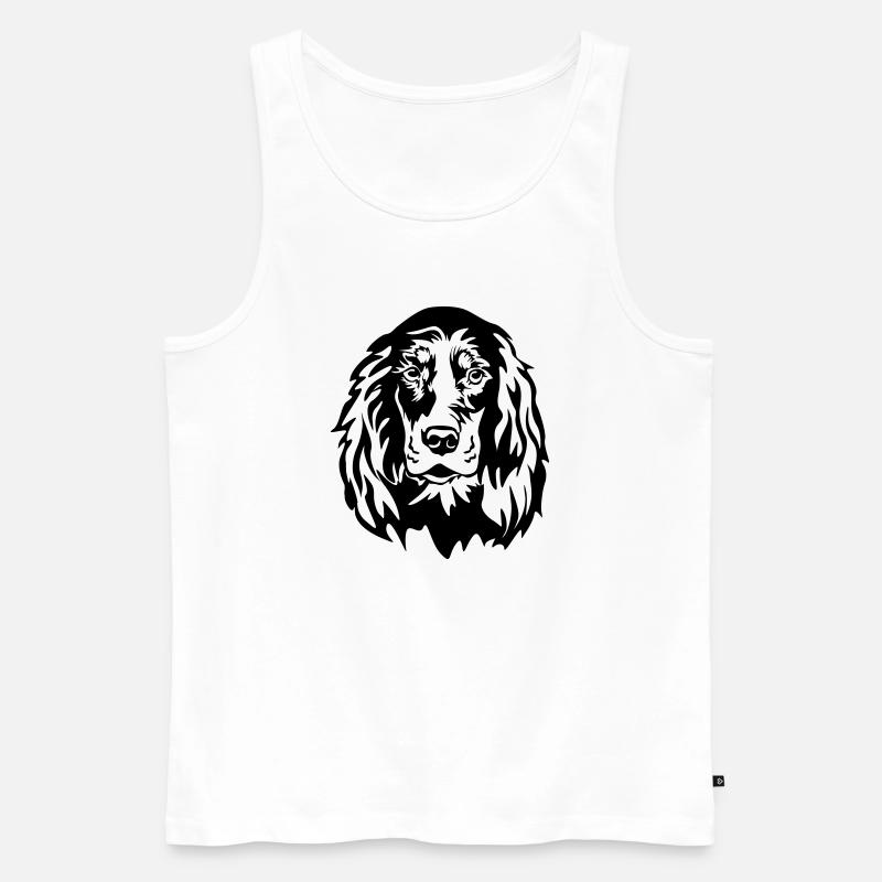 Gordon Setter Kopf - Männer Premium Bio Tank Top - Weiß