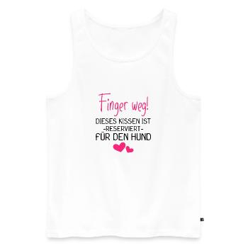 Hunde Kissen - Hund - Reserviert für den Hund - Männer Premium Bio Tank Top - Weiß - Vorne - Michal (187cm)