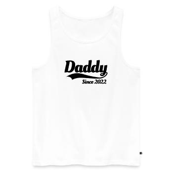 Papa depuis 2022 père naissance annonce bébé - Débardeur bio Premium Homme - blanc - Devant - Michal (187cm)