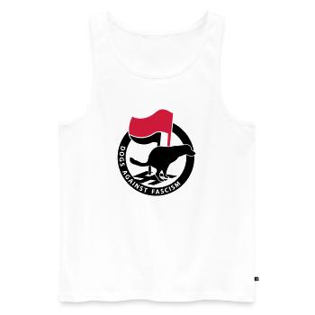 « Dogs Against Fascism » pour les propriétaires de chiens Antifa - Débardeur bio Premium Homme - blanc - Devant - AI Model Male 178 light (178cm)