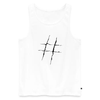 Hashtag - Débardeur bio Premium Homme - blanc - Devant - Michal (187cm)