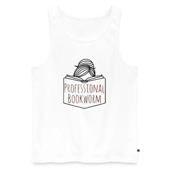 Professioneller Bücherwurm - Männer Premium Bio Tank Top - Weiß - Vorne - Michal (187cm)