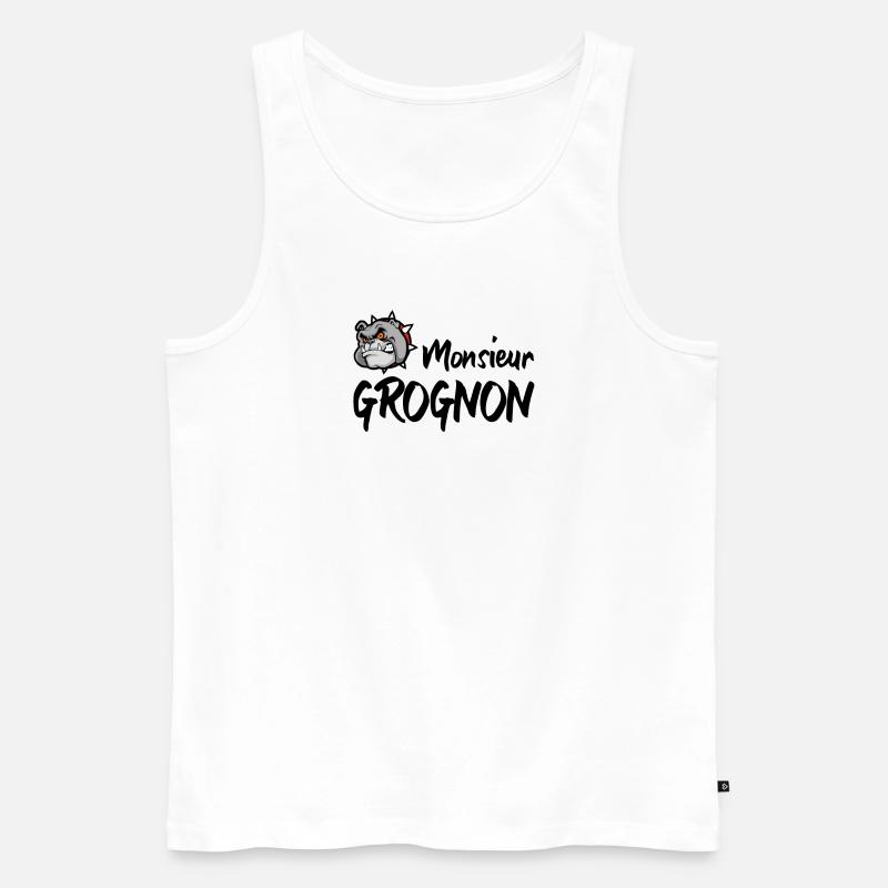 Herr GROGNON - Männer Premium Bio Tank Top - Weiß
