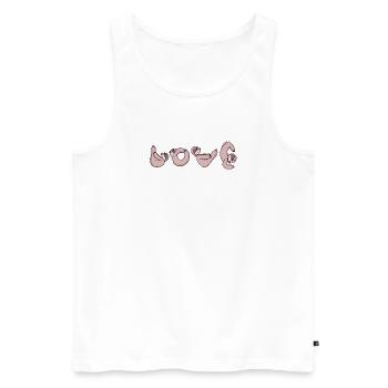 Love Yoga Fitness Sloth Love - Men's Premium Organic Tank Top - white - Front - Michal (187cm)