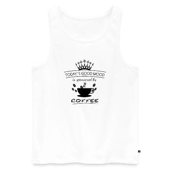 Gute Laune Kaffee | Good Mood - Männer Premium Bio Tank Top - Weiß - Vorne - AI Model Male 178 light (178cm)
