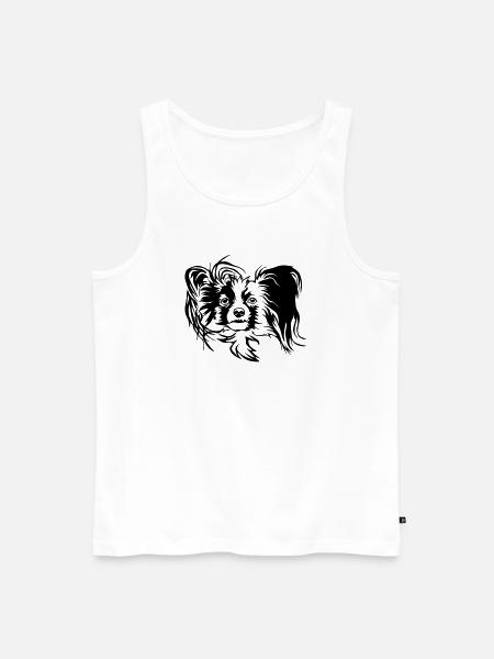 Papillon Head - Men's Premium Organic Tank Top - white