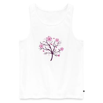 Cherry Blossom Blossoms Sakura Spring - Men's Premium Organic Tank Top - white - Front - Michal (187cm)