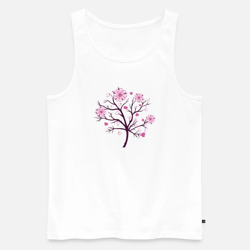 Kirschblüten Blüten Sakura Frühling - Männer Premium Bio Tank Top - Weiß